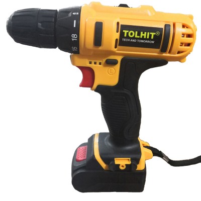 TOLHIT 32Nm Two Speed  Cordless Electric Impact Hammer Drilling Machine 21V 1.3Ah Battery Drill